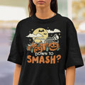 Heavyweight Smash Pumpkins T Shirt Funny Halloween Spooky Festive Party Graphic Tee Jack O Lantern Pumpkin Haunted House Celebration