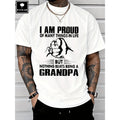 Proud Grandpa Monogrammed Heavy Cotton T Shirt Celebrating Family Achievements