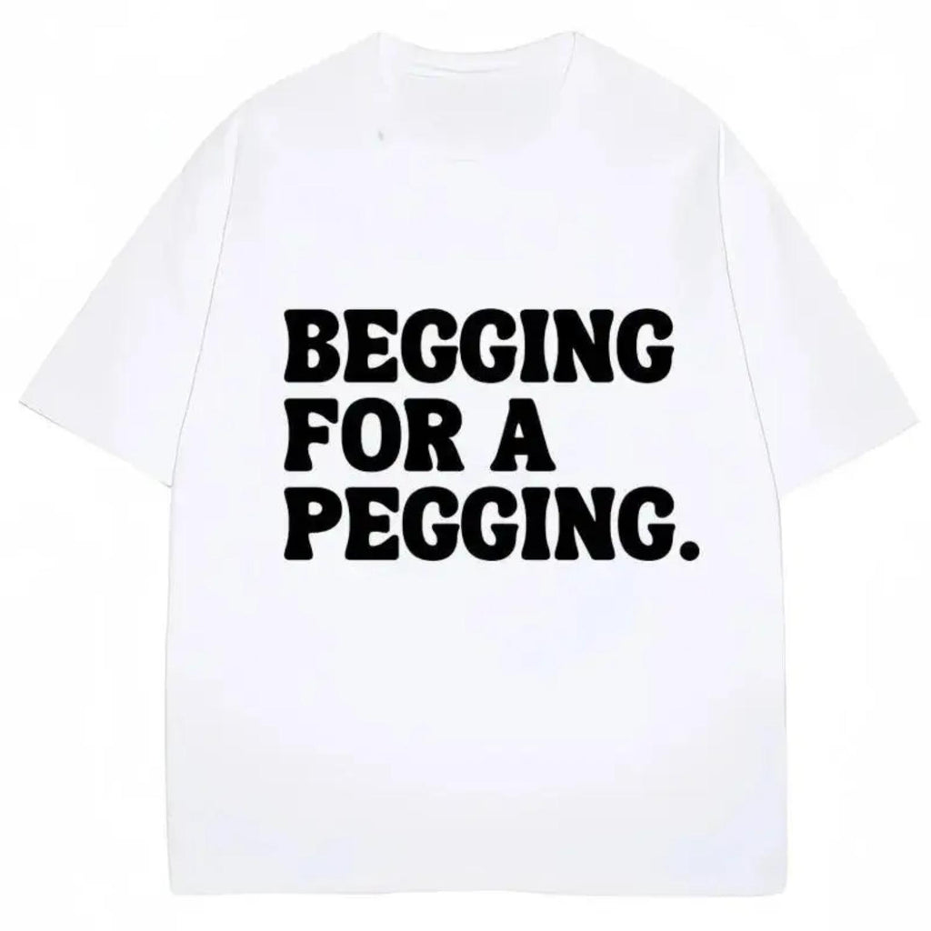 Humorous Letter Print Oversized Cotton T Shirt for Spring and Summer Unisex Casual Streetwear