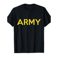 Men's Army Fitness T Shirt with Bold Graphic Print in Royal Blue and Yellow Lettering for Casual and Workout Wear All Season Comfortable Durable Street Style