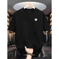 Men S 100 Cotton Casual T Shirt Featuring Beige Star Print and Breathable Fabric for Summer Gym Beach and Casual Outfits Versatile All Season Layering Essential with Relaxed Fit