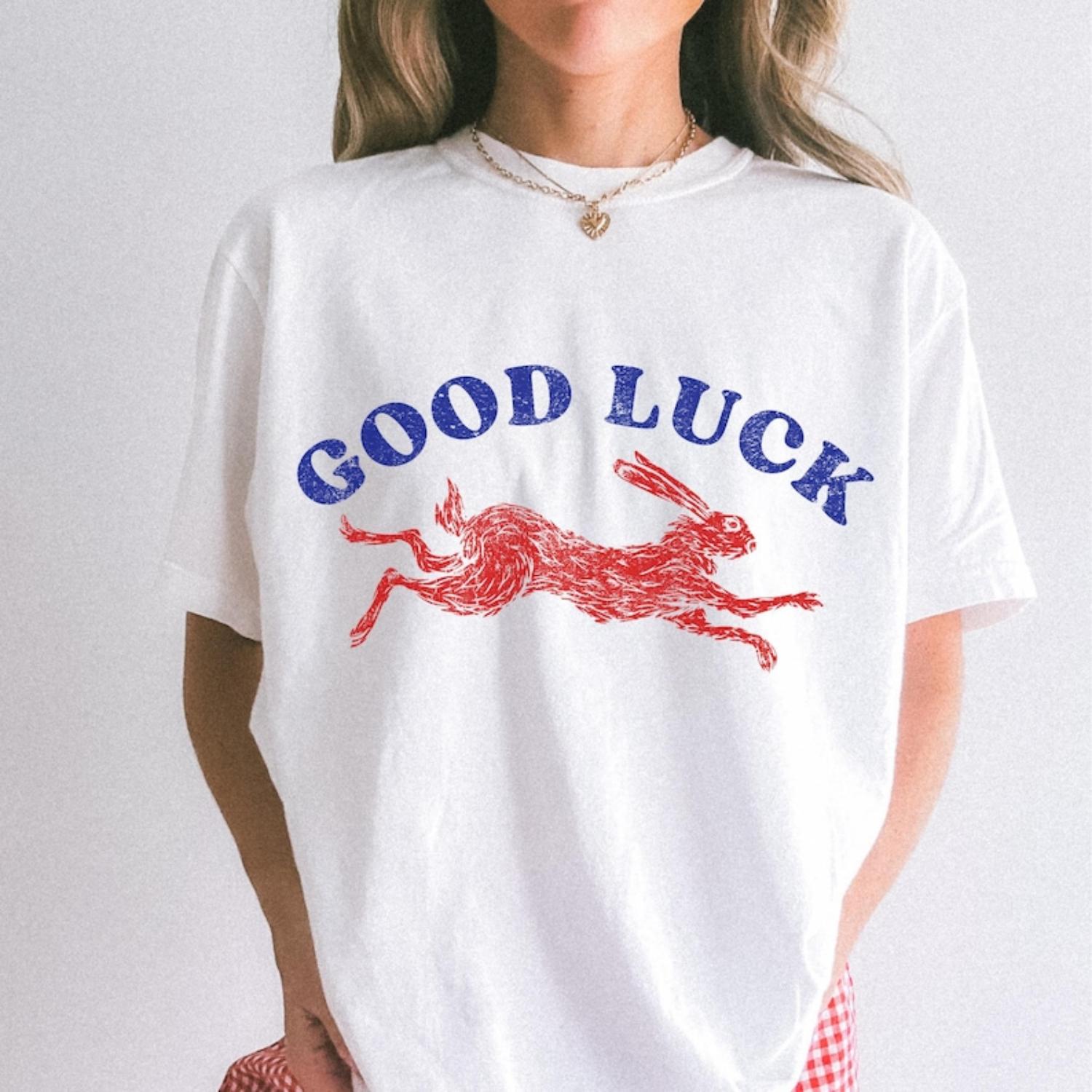 Good Luck Shirt Lucky Rabbit Shirt Easy Tiger Shirt Stylish Womens Shirts Aesthetic Cool Girl Shirts Retro Western Style