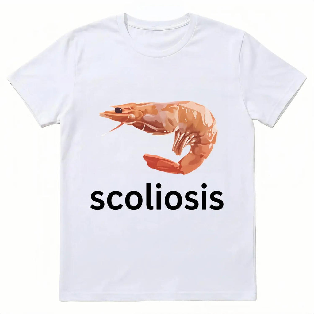Scoliosis Funny Shrimp Meme Unisex Casual Fashion Summer Short Sleeve Streetwear Women T Shirt