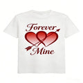 Romantic Heart Theme T Shirt For Valentines Day Cute Couple Graphic Tee Lightweight Cotton Shirt