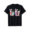 Happy Easter Bunny Coffee Mug and T-Shirt Set Featuring Retro Pastel Bunny and Easter Egg Print in Pink Cup Design in Multiple Sizes Ideal for Spring Family Outfits Easter Egg Hunt Gifts and Holidays