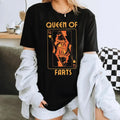 Humorous Unisex Short Sleeve Tee Featuring Queen Of Farts Joke Prank Gift For Her Embarrassing Inappropriate Humor Shirt