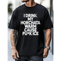 My Warm Cause Fck Ice Short Sleeve Cotton T Shirt Crew Neck Soft Breathable Regular Fit Black