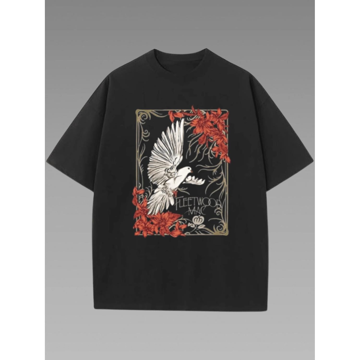Fleetwood Ma C Do Ve Graphic Letter Print T Shirt Women Casual Cotton Heavyweight 220g Cotton Tee