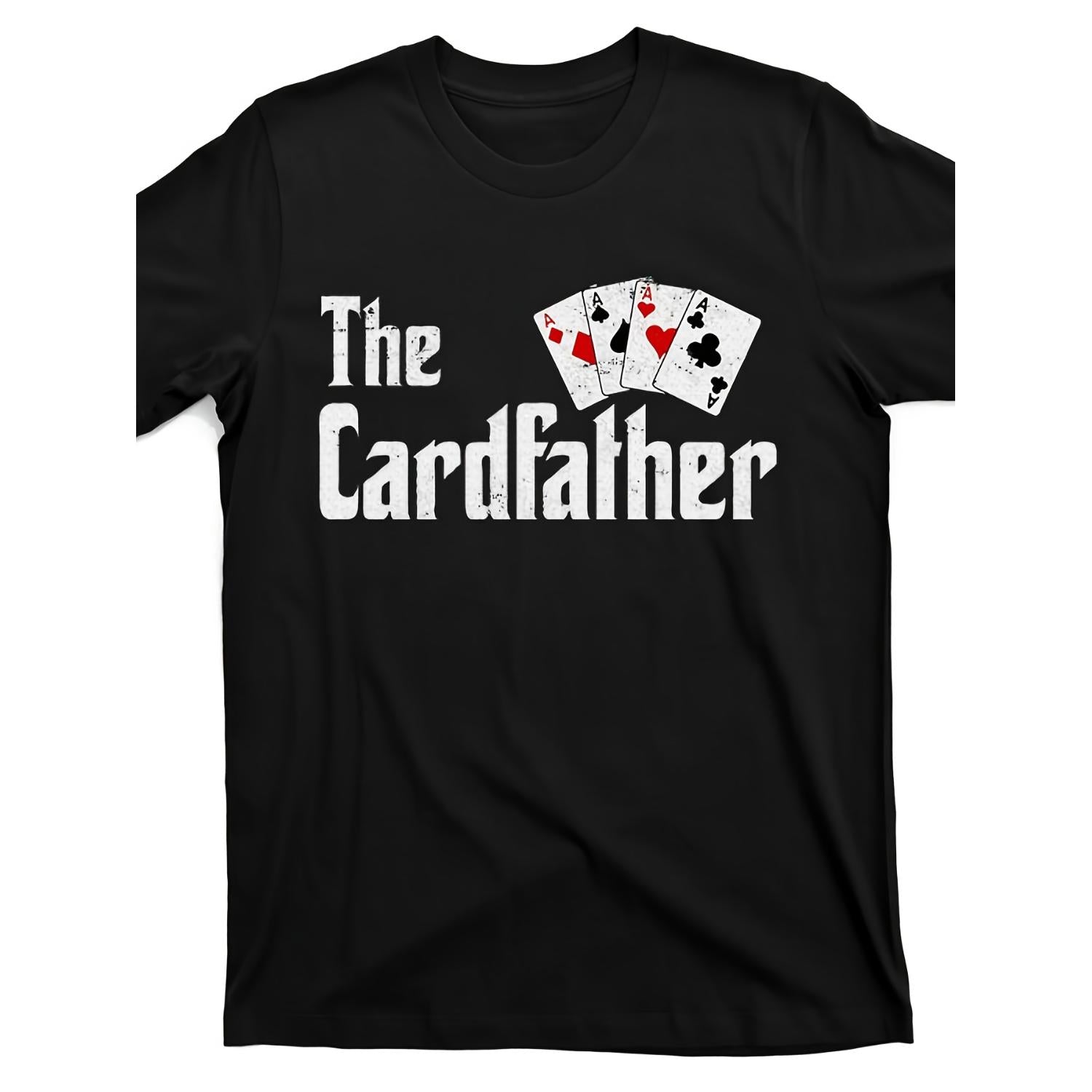 Allseason Apparel Men s Retro The Cardfather Poker Graphic Cotton T Shirt with Ace of Spades Design Black Regular Fit Short Sleeve Tee Medium Stretch Fabric and Machine Washable for Casual Wear