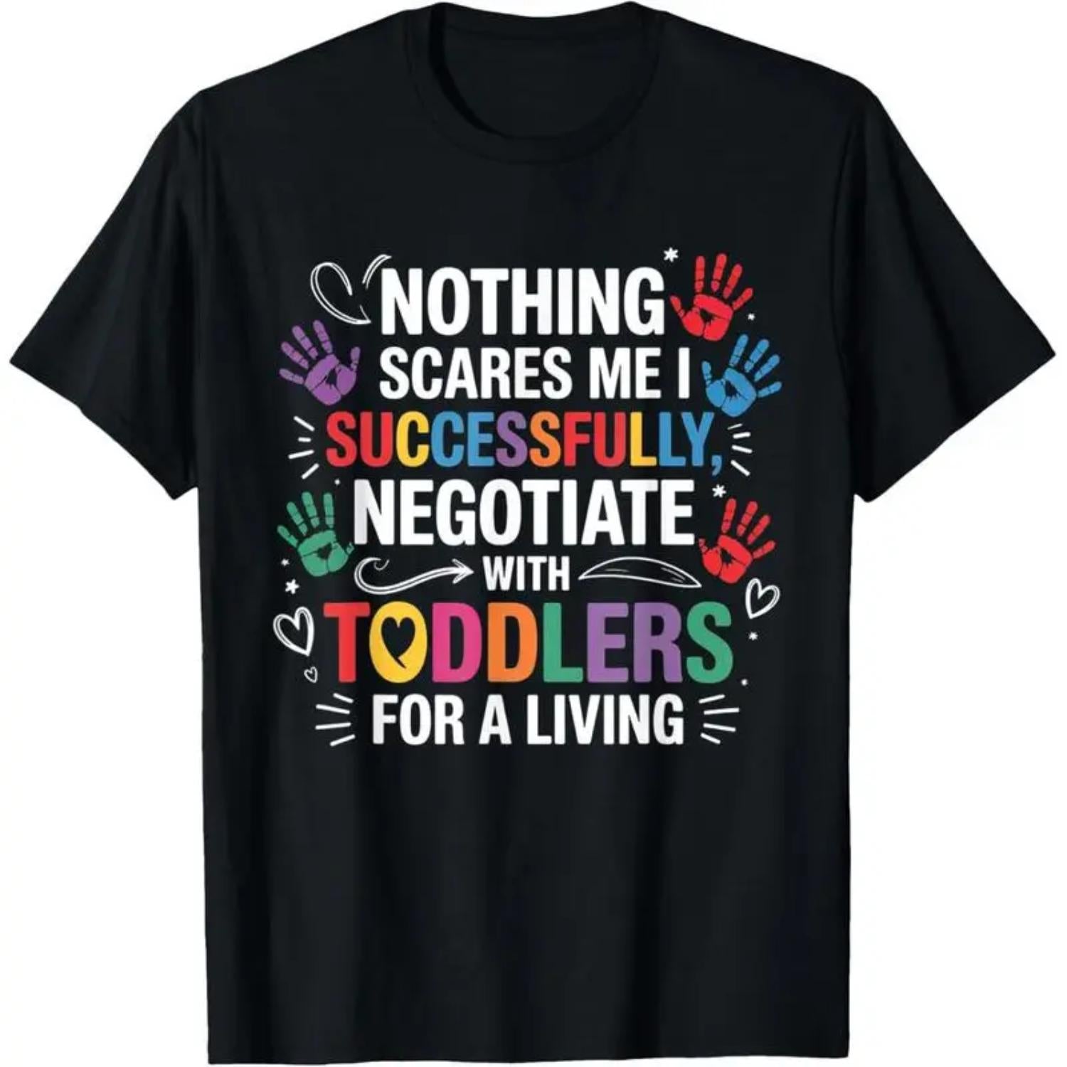 Childcare Teacher Negotiating with Toddlers Funny Daycare TShirt Ideal Golf Gift for Men and Women