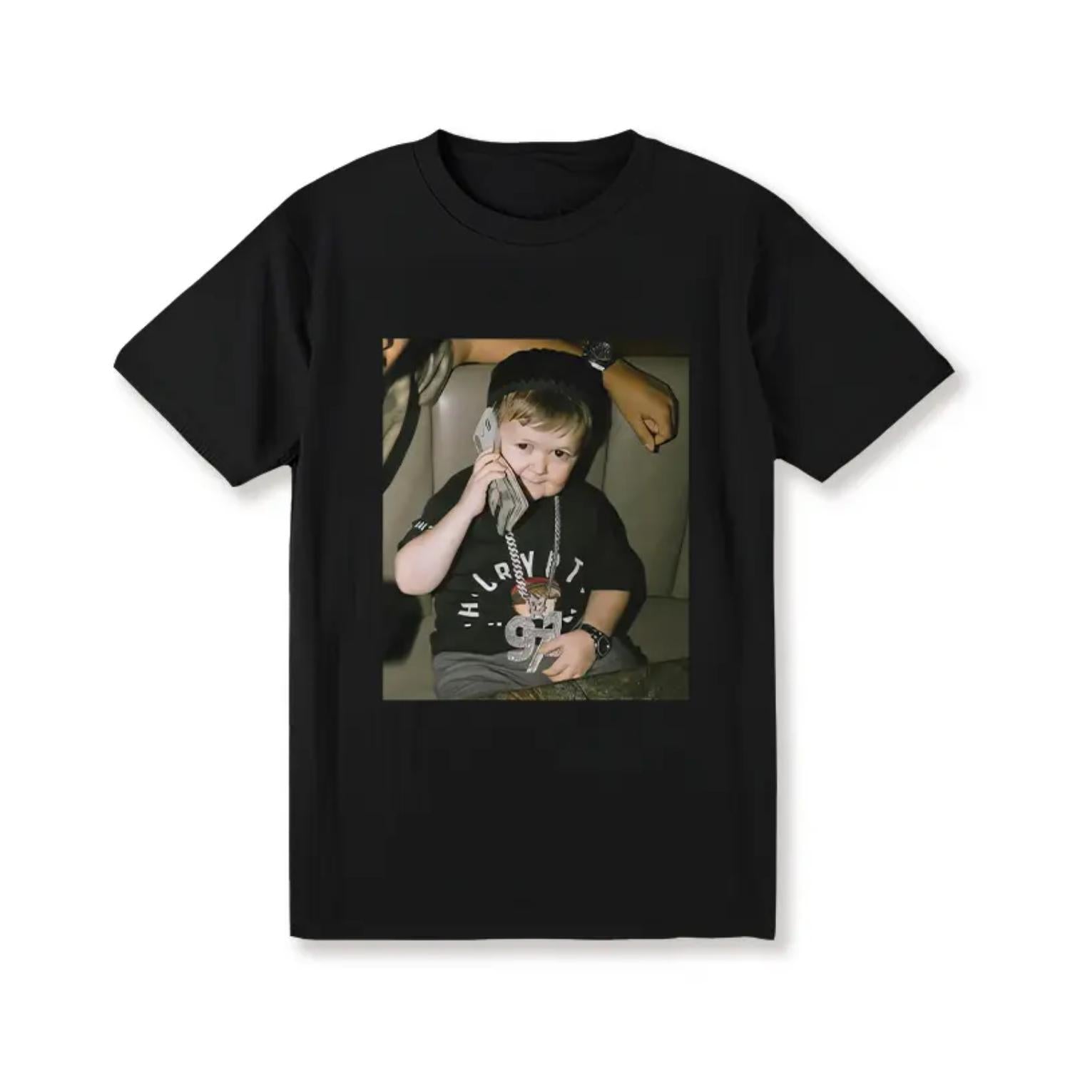 Humorous Hasbulla Meme TShirt Featuring Money Phone and Mini Khabib Illustration