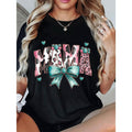 Women Oversized Loose Fit Graphic T Shirt Mama Design With Hearts Bows And Leopard Print Soft Breathable Crew Neck Short Sleeve Casual Tee For Mothers Day Gift All Season Comfort Unisex