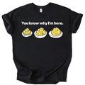 Deviled Eggs You Know Why Im Here Funny Thanksgiving Graphic Tee For Men And Women Holiday Turkey Dinner Humor Top Unisex Cotton Shirt Fall Autumn Outfit