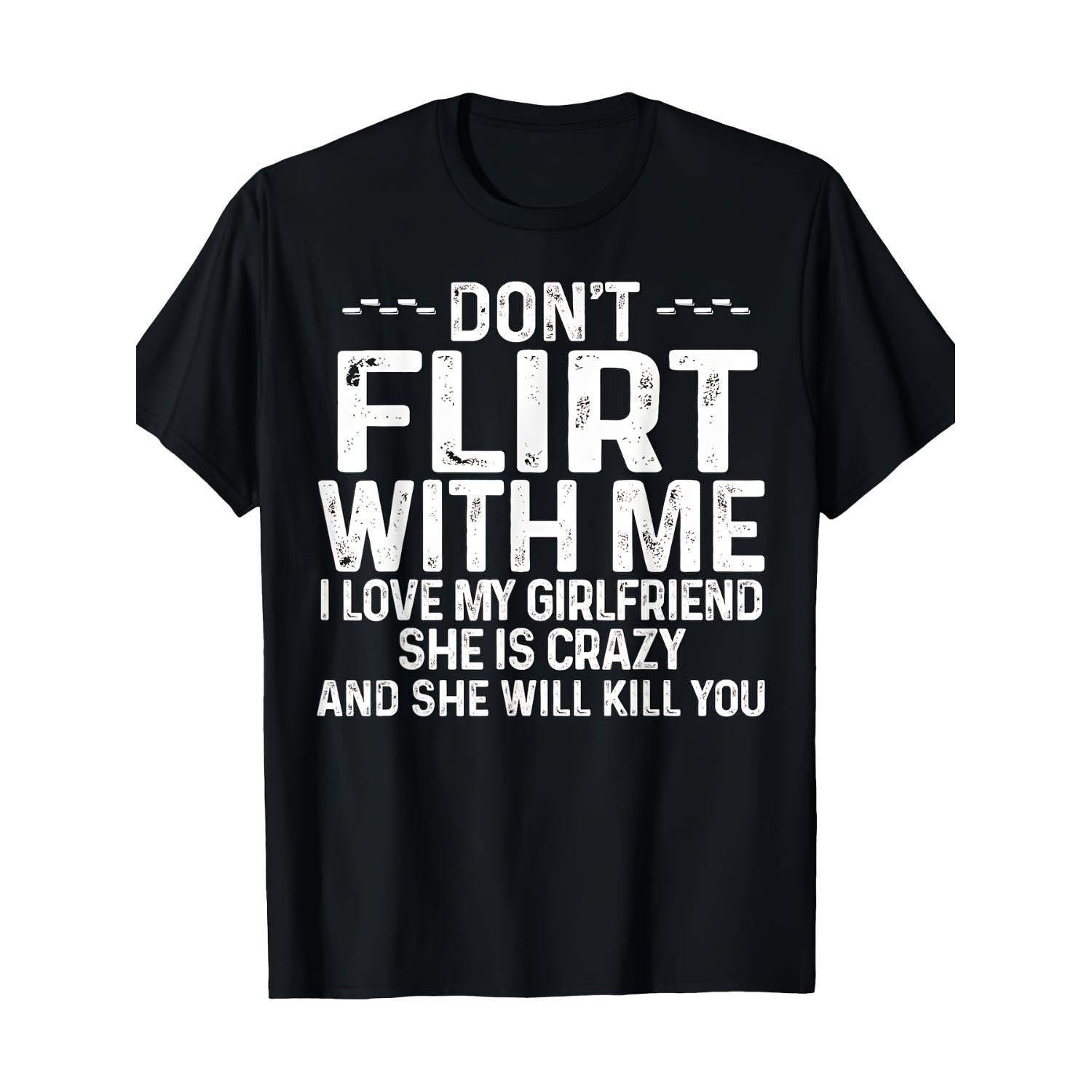 Humorous Couple TShirt For Men Expressing Love And Loyalty Bold White Text Casual Gym Wear Crew Neck Short Sleeve Runnin