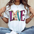 Charming Bunny Floral Print Casual White T Shirt Perfect for Spring Summer and Easter Women Top