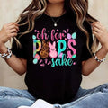 Oh For Peeps Sake Easter Bunny Rabbit Cotton T Shirt Womens Casual Round Neck Short Sleeve Regular Fit Summer Top Machine Washable Made Fashion Graphic Tee for Easter Party Fun Holiday Wear