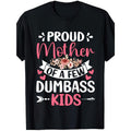 Proud Mom Cotton Round Neck TShirt Short Sleeve for Men Women Family Funny Gift Tee