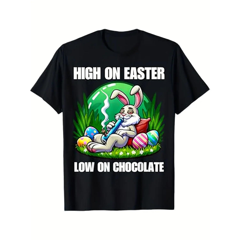 Easter Bunny Cotton Round Neck Short Sleeve T-Shirt for Men Women and Family Funny Gift Shirt