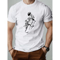 Mens Motorcycle Graphic Tee Red Crew Neck Lightweight Summer Shirt For Motorcycle Enthusiasts And Casual Outfits Breathable Everyday Streetwear Top Biker Apparel Bold Design Soft Material Short Sleeve