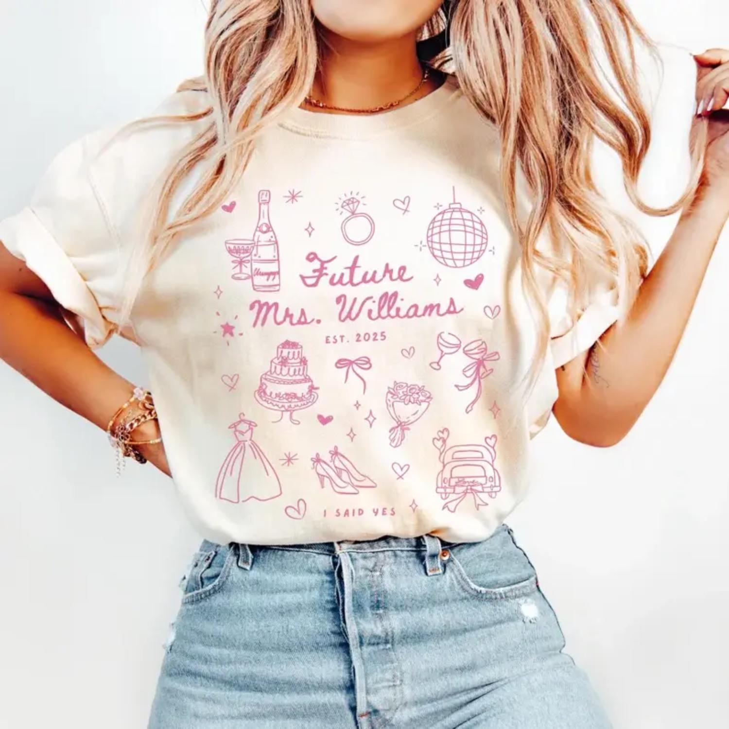 Future Mrs Shirt Custom Bride Gift Newly Engaged Gift For Her Personalized Engagement Shirt Bride To Be Shirt Fiancee