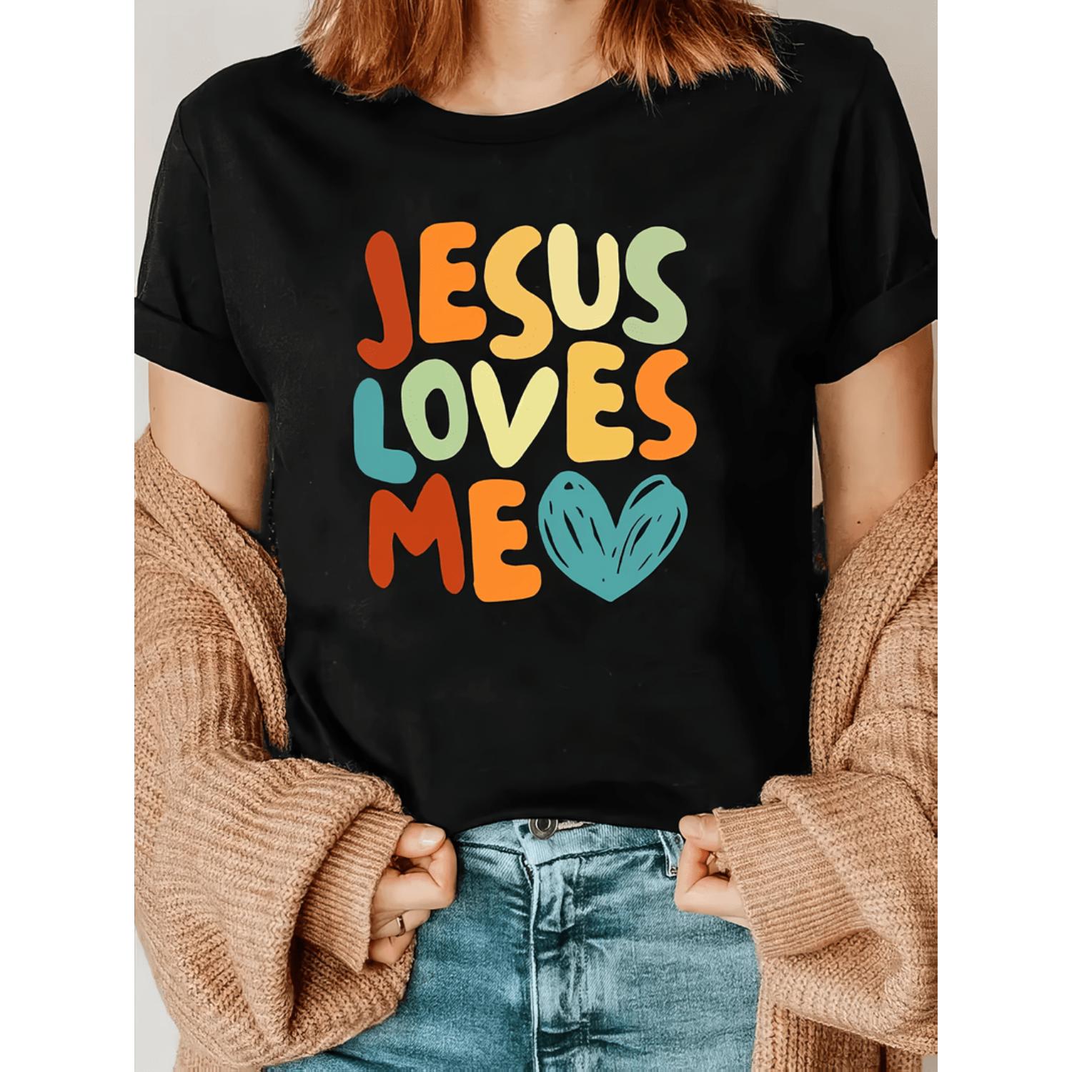 Womens Casual Black Short Sleeve Crew Neck TShirt Featuring Colorful Lettering And Heart Graphic Lightweight Comfortable Relaxed Fit Summer Spring Tee
