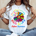 Autism Support and Awareness T Shirt Featuring Rainbow Puzzle Pieces and Be Kind Text Perfect Casual Wear