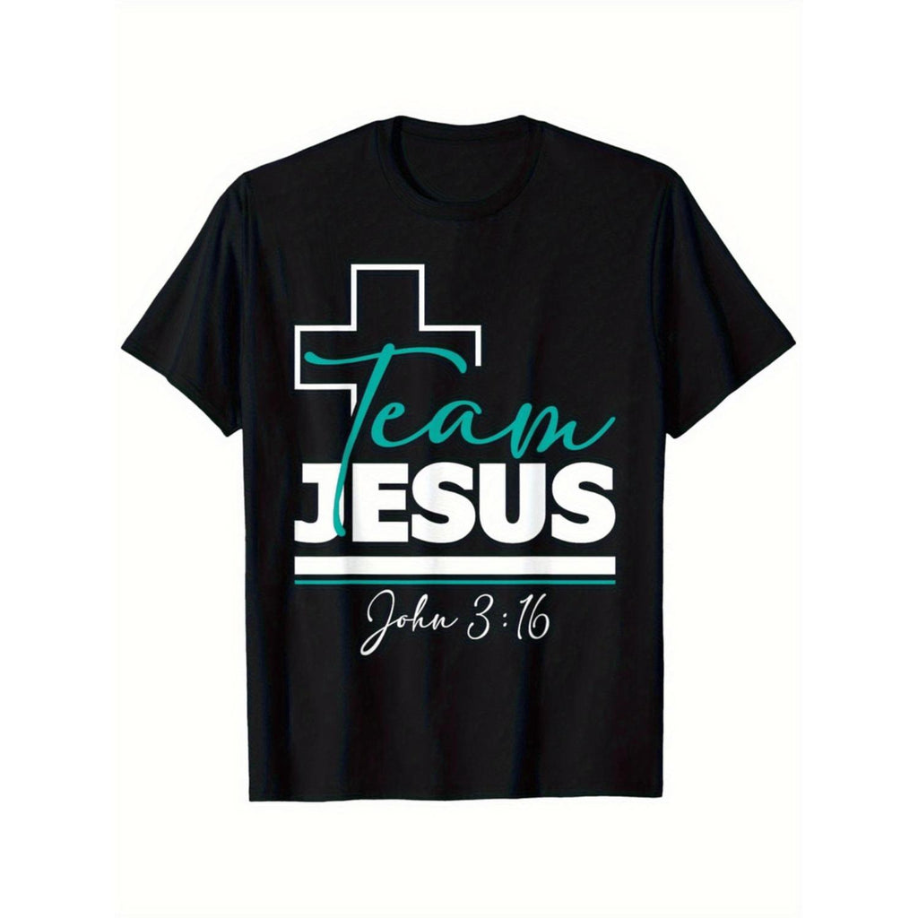 Team John 316 Christian Bible Church T Shirt Casual Short Sleeve Top Comfortable Fit Men Crew Neck Design Soft Breathable Moisture Wicking Essential Summer Tee Trendy Fashion