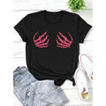 Plus Size Women's Oversized Graphic T Shirt with Pink Paw Print Short Sleeve Round Neck Casual Top Breathable Summer and Spring Tee Machine Washable Comfortable Relaxed Fit