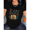 Vibrant Women's Graphic Tee Featuring Inspirational Quote Short Sleeve Round Neck Casual Spring Summer Top Comfortable Fit
