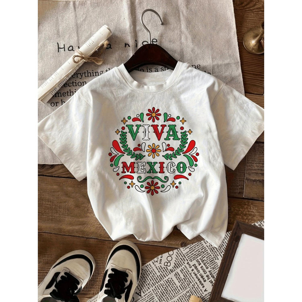Floral Womens T Shirt Casual Crew Neck Short Sleeve Jersey Top for Spring and Summer Vibrant Red and Green Lettering with Flowers Lightweight Breathable Fabric Perfect for Casual Attire