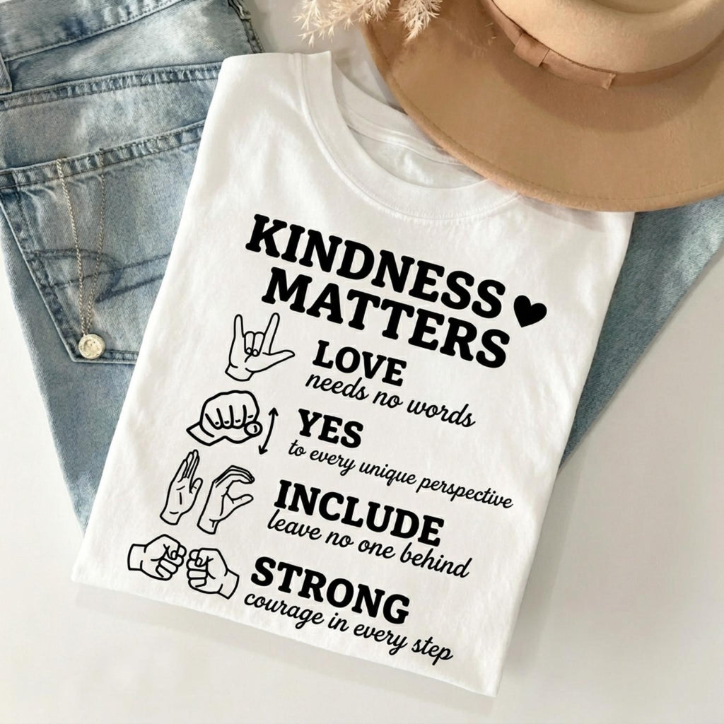 Correct ASL Autism Shirt Sign Language Acceptance Tee Minimalist Autism Support Shirt Special Education Teacher ASL Graphic Top Kind Mind T Shirt
