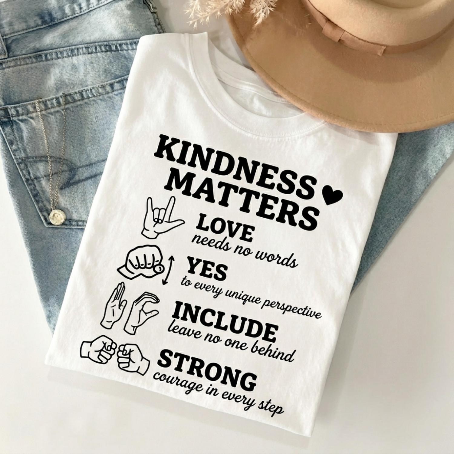 Correct ASL Autism Shirt Sign Language Acceptance Tee Minimalist Autism Support Shirt Special Education Teacher ASL Graphic Top Kind Mind T Shirt
