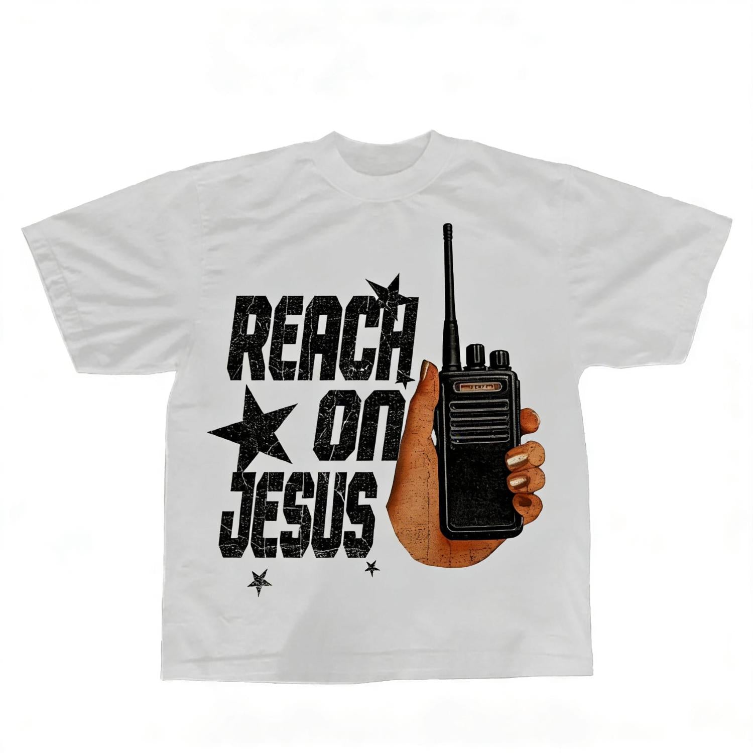 Mens Faith Inspired Graphic T Shirt with Reach on Jesus Print Soft Cotton Crew Neck Short Sleeve for Daily Casual Wear and Comfortable All Season Outfits