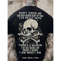 Mens Cotton Skull Graphic T Shirt Casual Sports Style Loose Fit Stretch Alphabet Pattern Summer Tee Black
