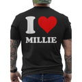 Mens Black Cotton TShirt Featuring I Love Back Print Red Soft Breathable Fabric Regular Fit Short Sleeve Crew Neck Tee Ideal for Summer Casual Wear Black