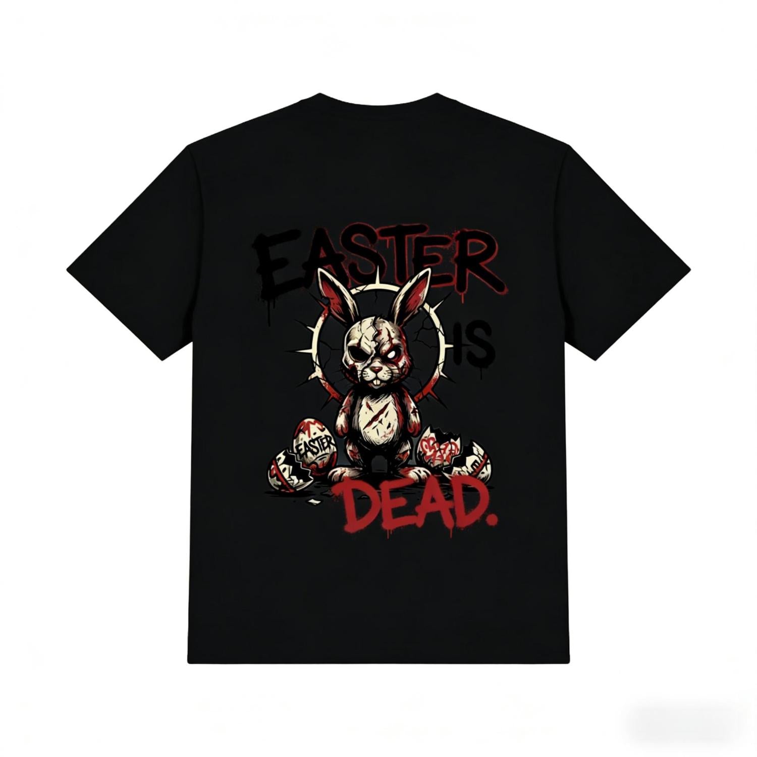 Gothic Easter Bunny Graphic T-Shirt for Street Style Anime and Cartoon Fans