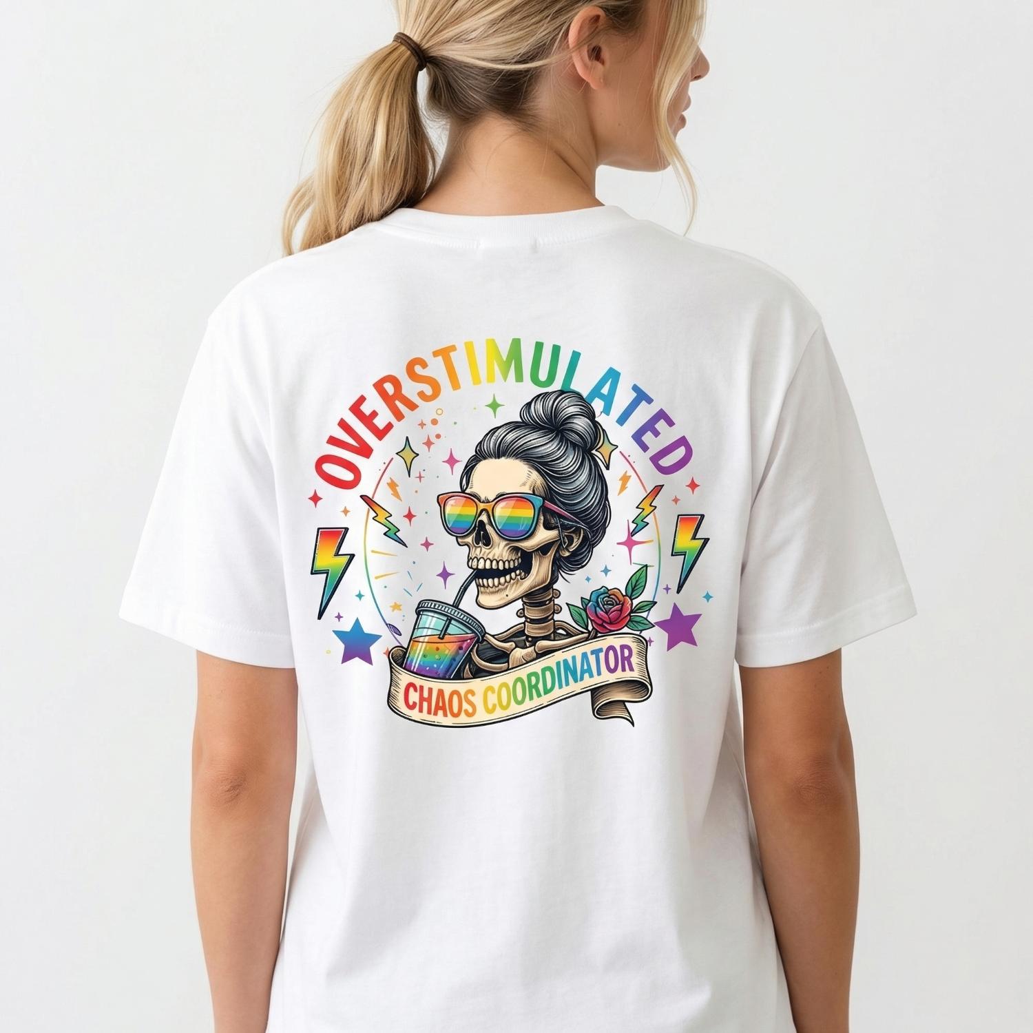 Oversimulated Moms Clubs Two Sided Shirt Skeleton Mama Shirt Mom Shirt Funny Mama Mothers Day Gift Full Size Cotton Top Fan Favorite Humorous Skeleton Design for Women