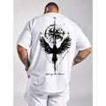 Mens Summer Short Sleeve Printed T Shirt Black Design