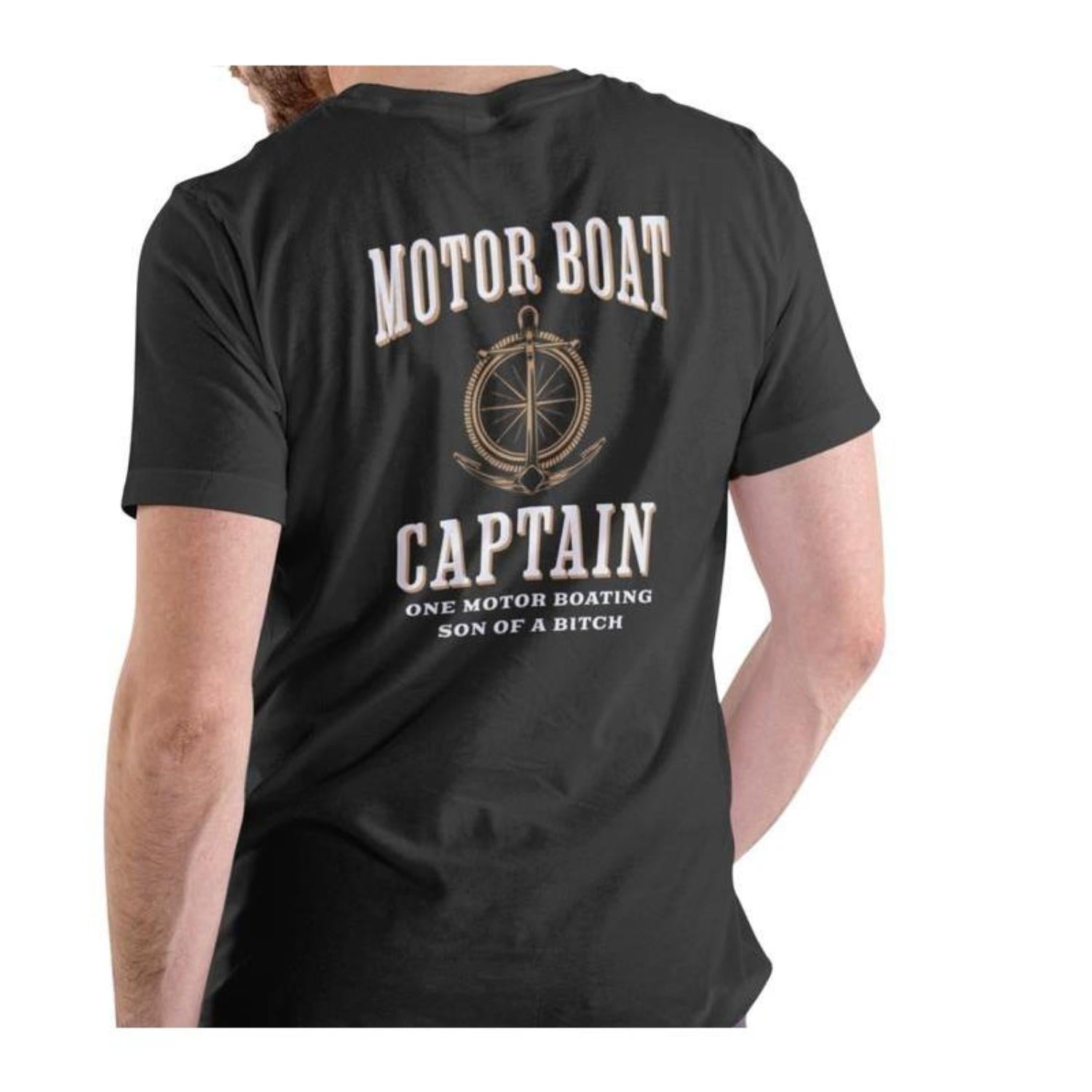 Motor Boat Captain T Shirt Casual Unisex Menswear