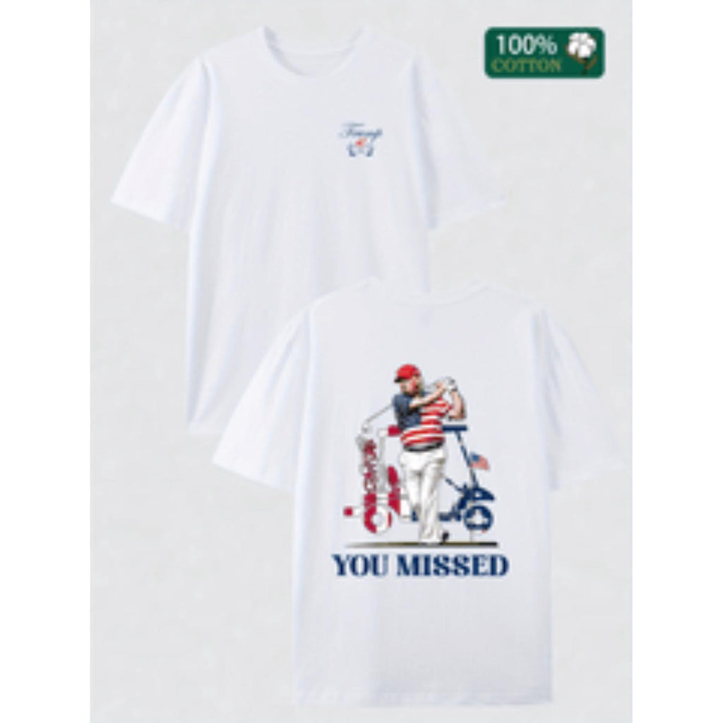 Minimalist Mens Golf T Shirt Casual Fashion 100 Percent Cotton Super Soft Breathable Moisture Wicking Lightweight White Tee