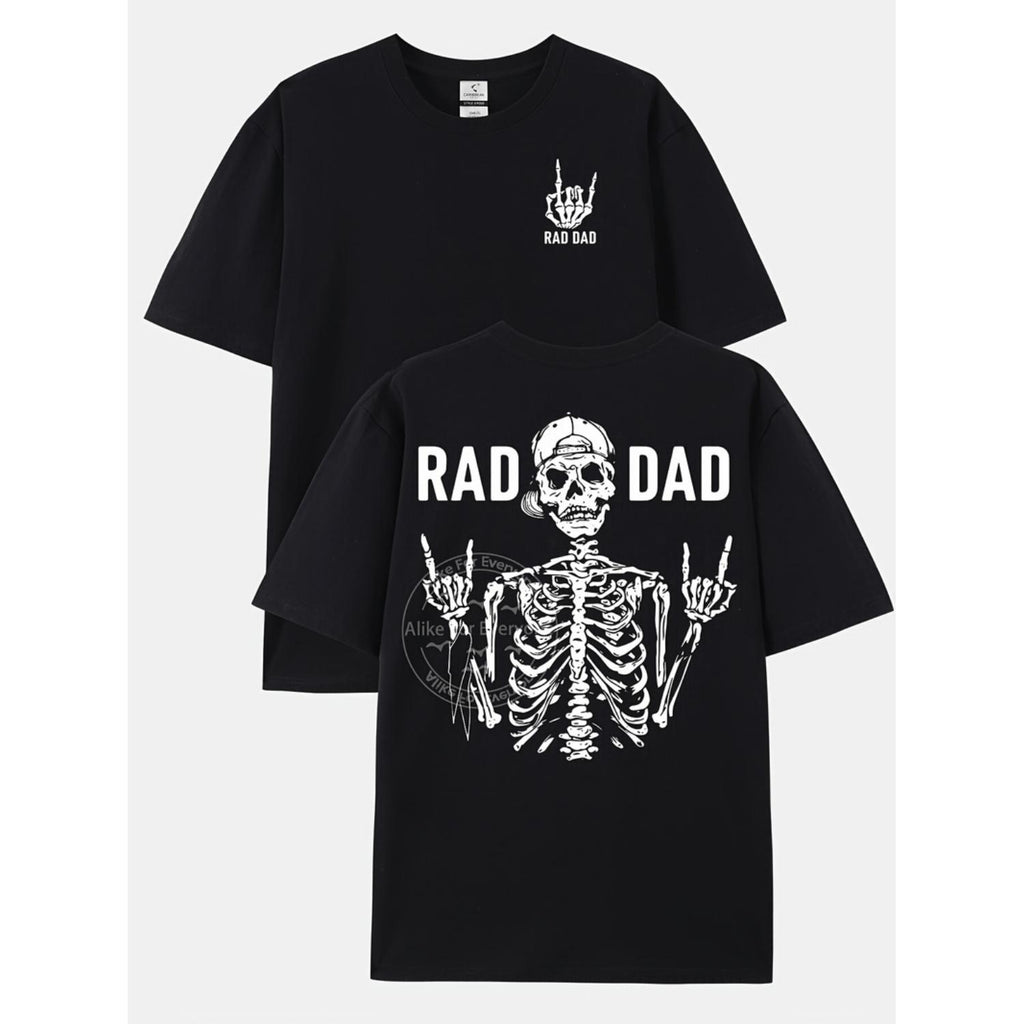 Mens Graphic Cotton T Shirt Casual Loose Fit Short Sleeve Round Neck White Ideal Casual Attire Gift Black