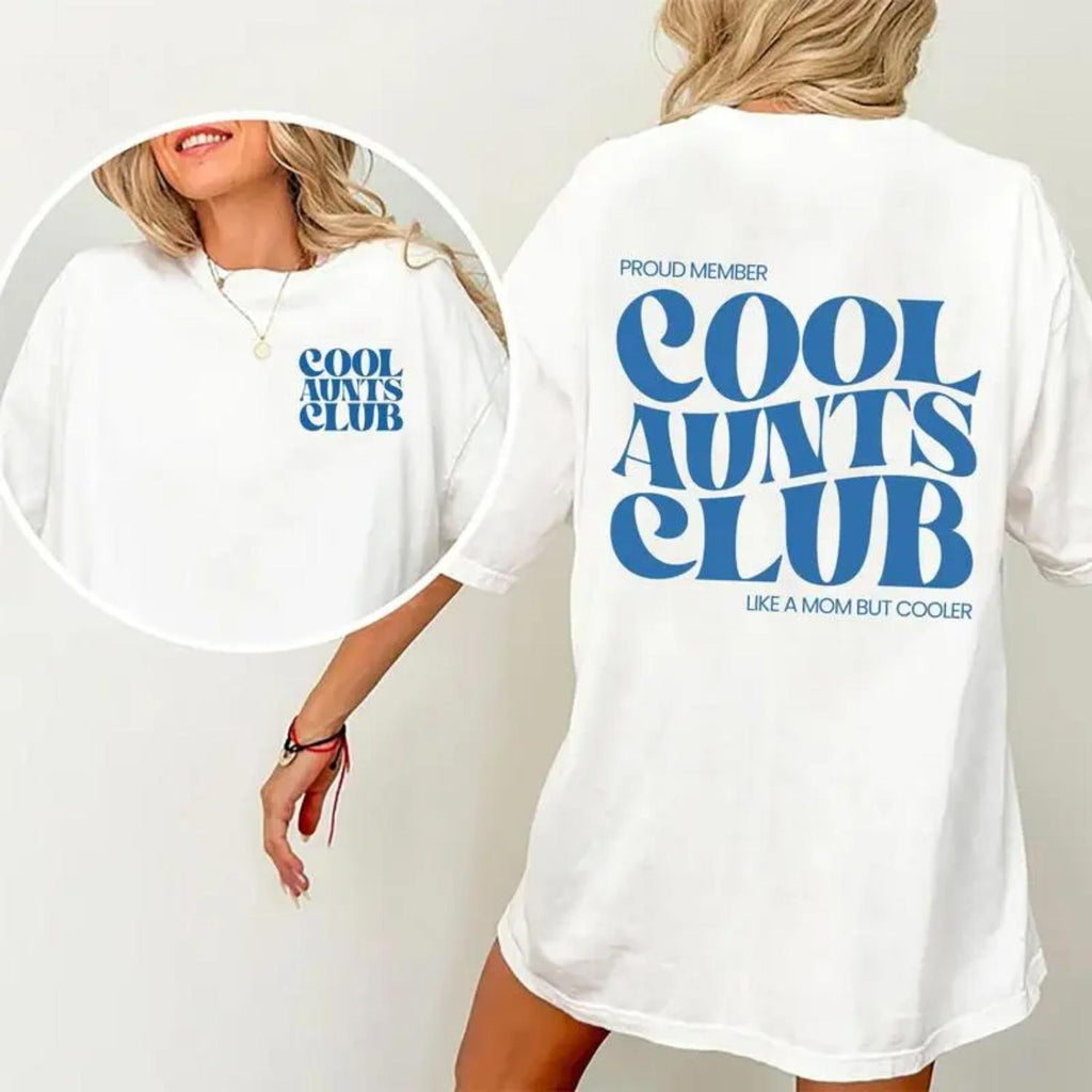 Cool Aunts Club Graphic Printed T Shirt Promoted To Aunt Future Aunt Gifts Sister Gifts New Aunt Tee Cotton Fabric Comfortable Fit Womens Chic Top