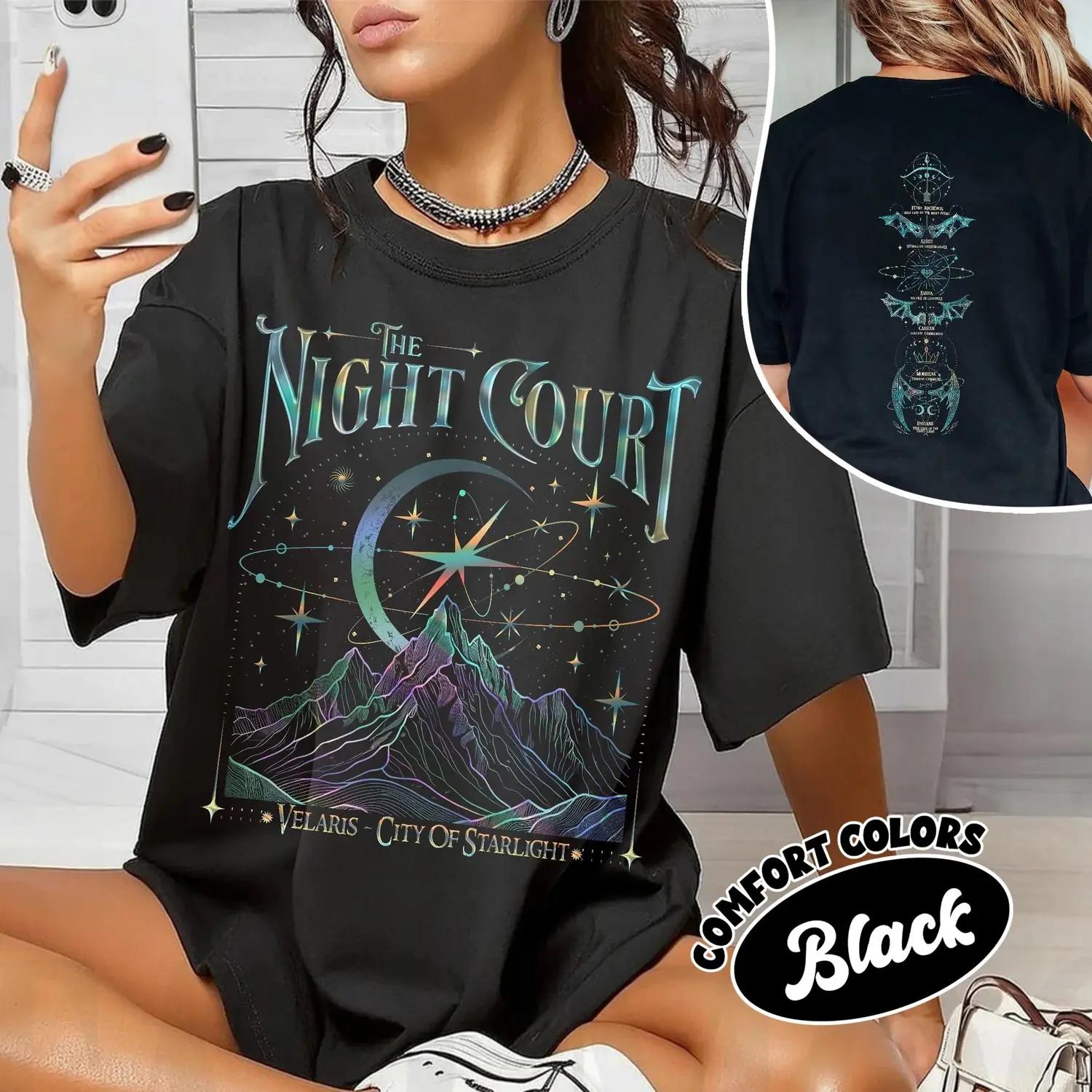 Velaris Night Court Acotar Graphic T Shirt UniSex Cotton Crewneck Dream Court Fantasy Romance Book Lover Gift